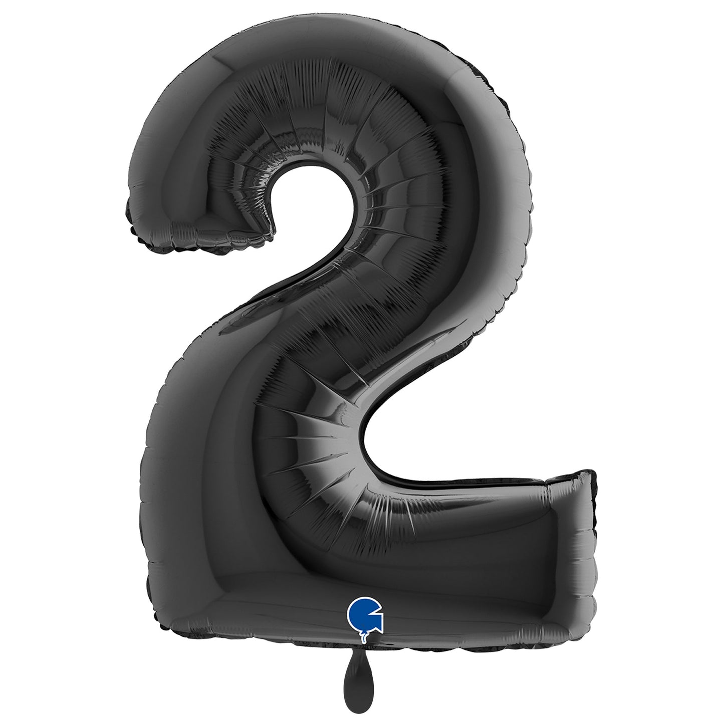 Folienballon Zahl 2 schwarz 100 cm