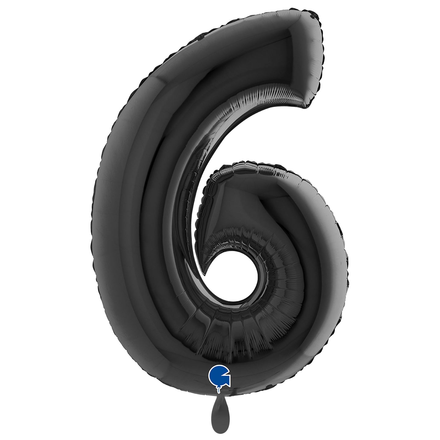 Folienballon Zahl 6 schwarz 100 cm