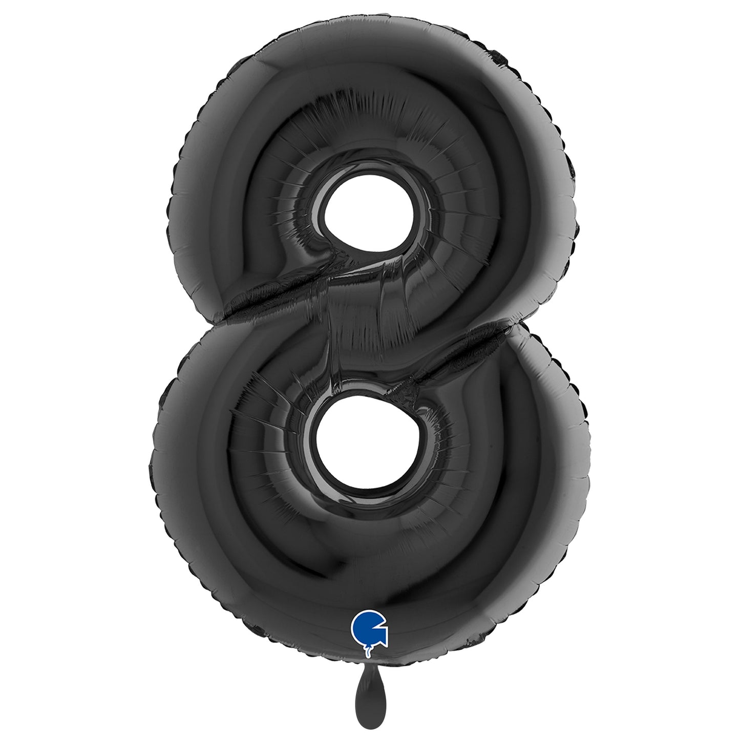Folienballon Zahl 8 schwarz 100 cm