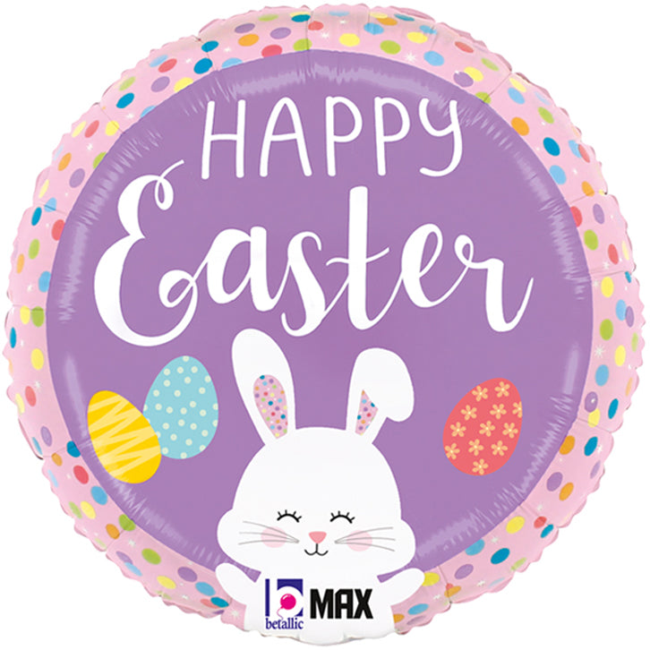 Folienballon Happy Easter Bunny Dots 46 cm