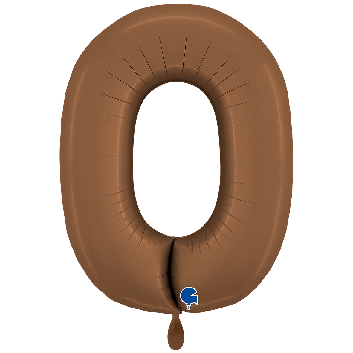 Folienballon Zahl 0 Satin Chocolate 100 cm