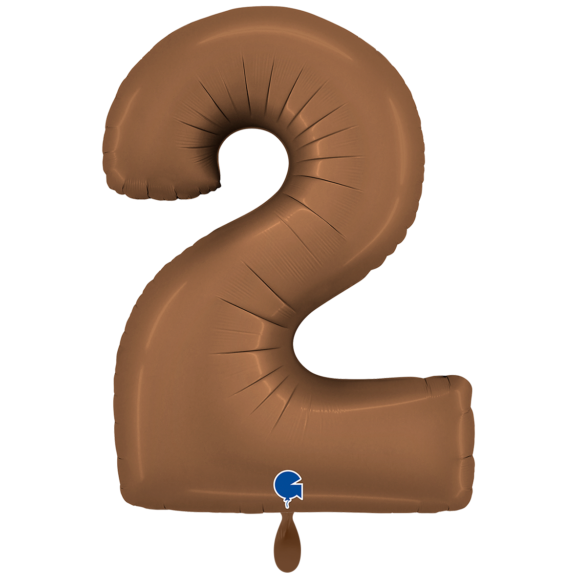 Folienballon Zahl 2 Satin Chocolate 100 cm
