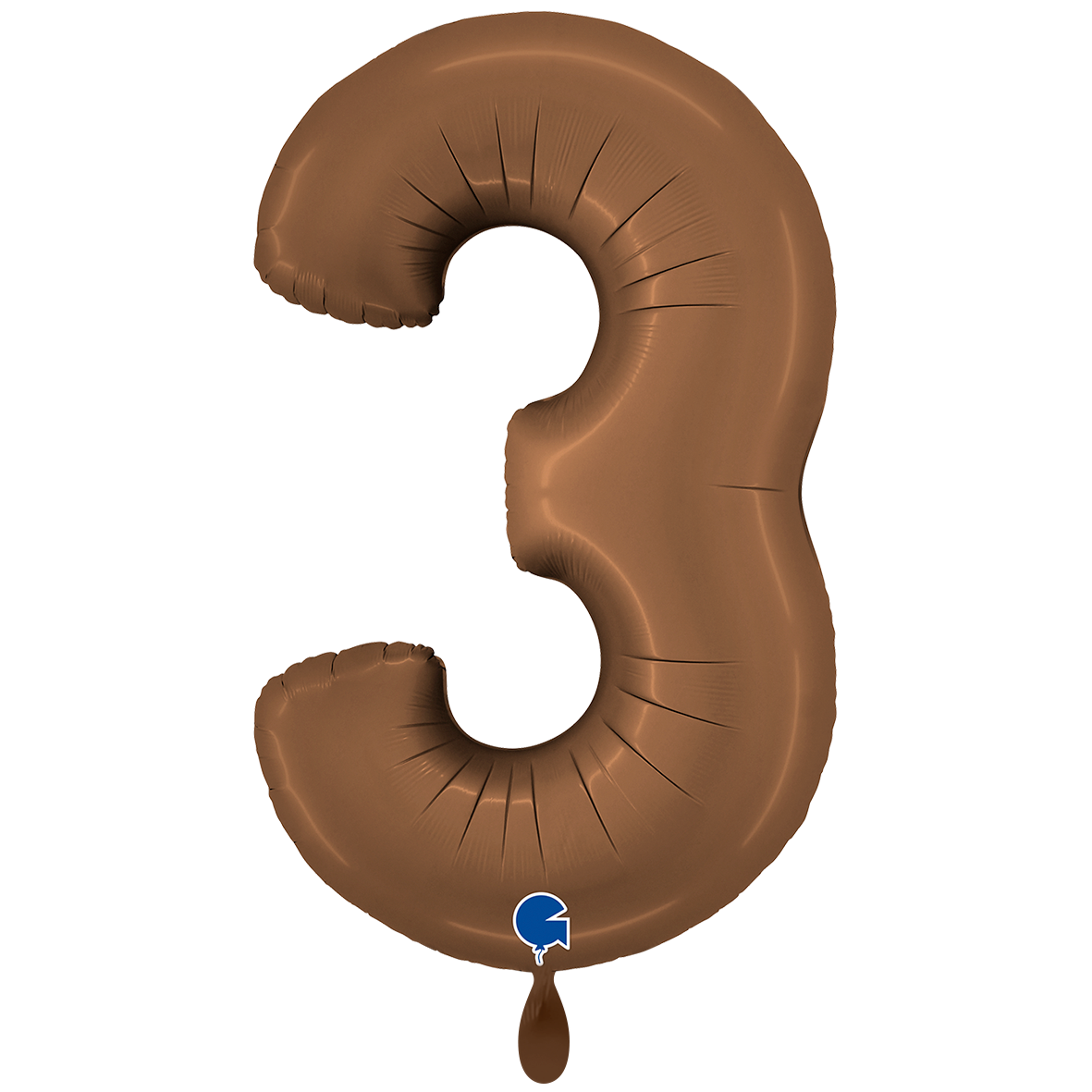 Folienballon Zahl 3 Satin Chocolate 100 cm