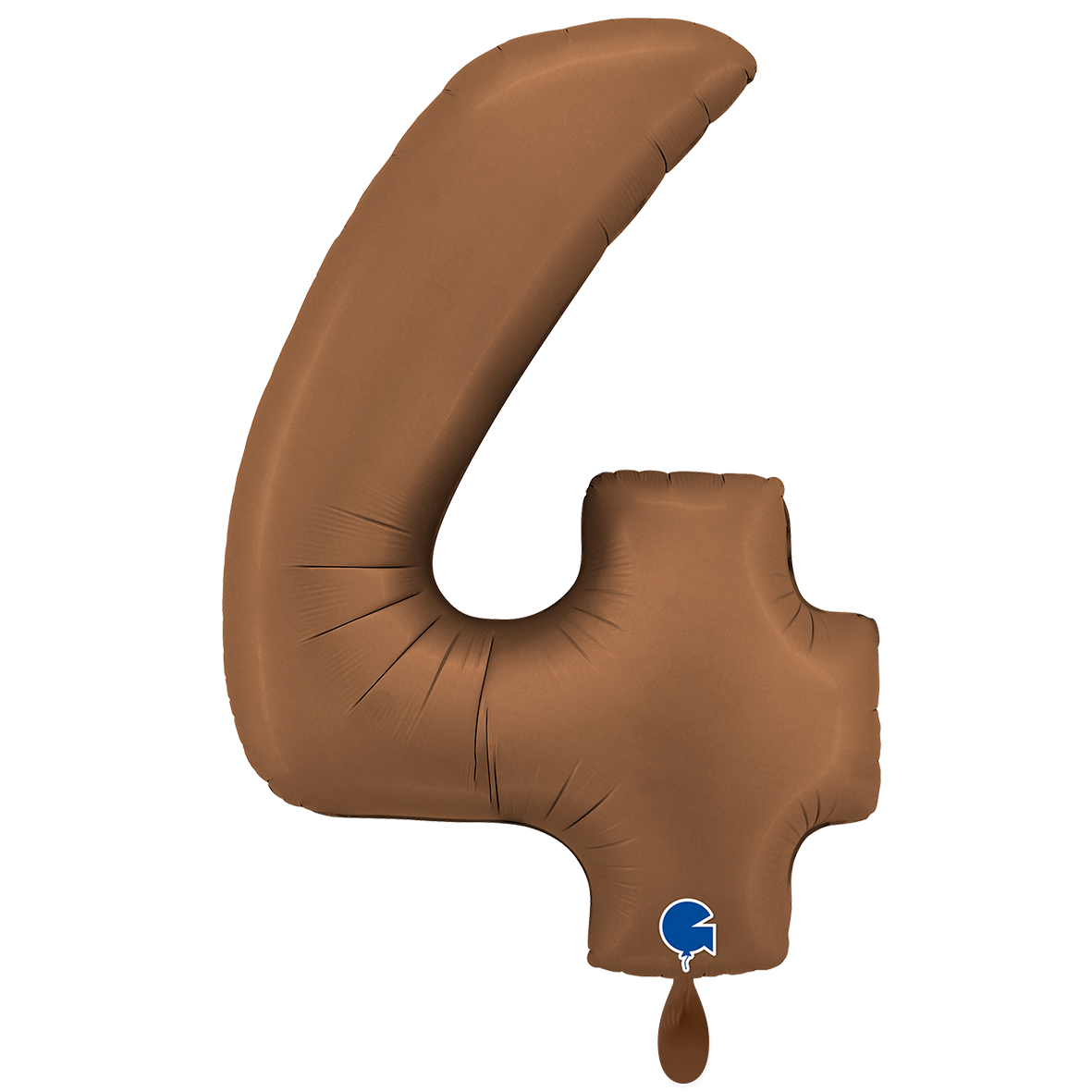 Folienballon Zahl 4 Satin Chocolate 100 cm