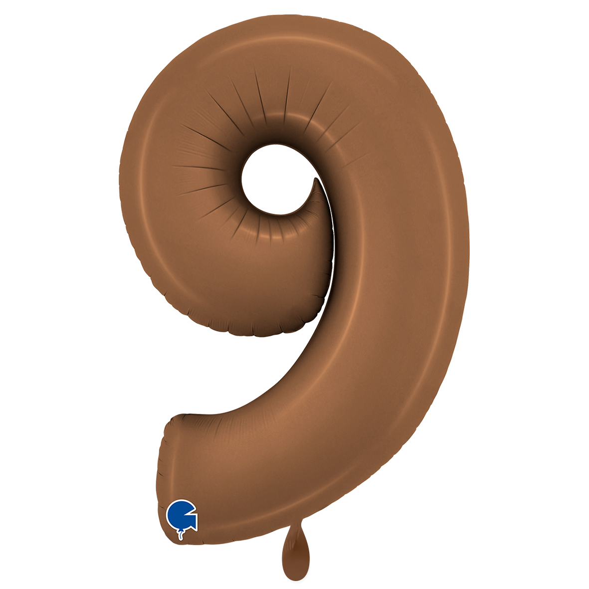 Folienballon Zahl 9 Satin Chocolate 100 cm
