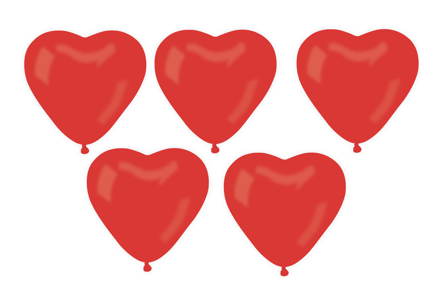 100 Herzballons rot 15 cm / 5 inch