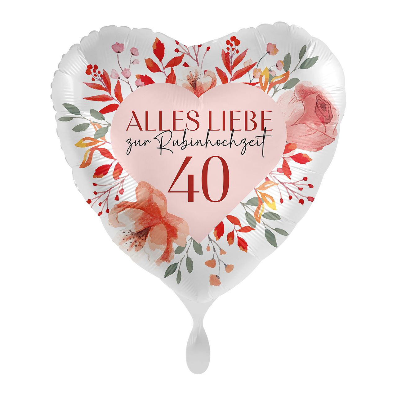 Folienballon Rubinhochzeit 43 cm
