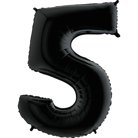 Folienballon Zahl 5 Schwarz 100 cm