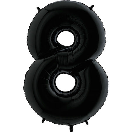 Folienballon Zahl 8 Schwarz 100 cm