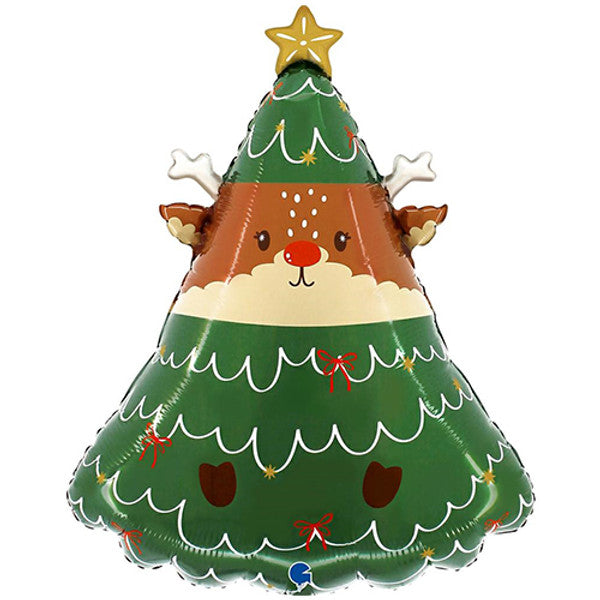 Folienballon Rentier Weihnachtsbaum 58 cm