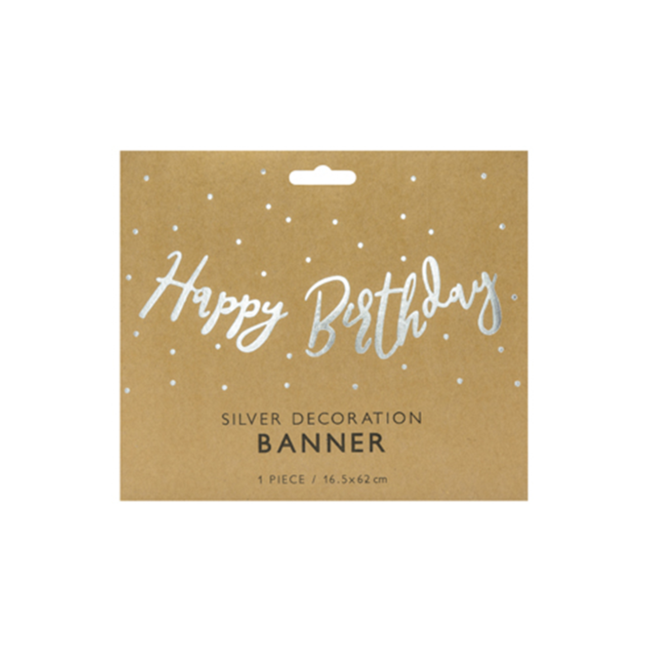 Bannergirlande - Happy Birthday Silber