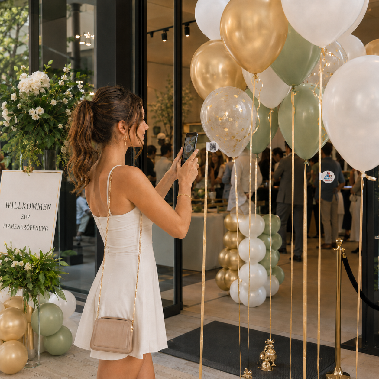 1000 Firmen Werbe Aufkleber mit QR Code / Ballonaufkleber