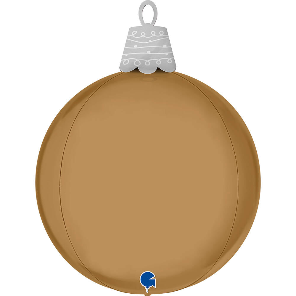 Folienballon Kugel 4D Weihnachten Gold 53 cm