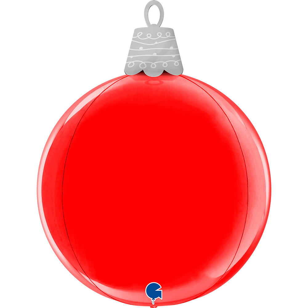 Folienballon Kugel 4D Weihnachten Rot 53 cm