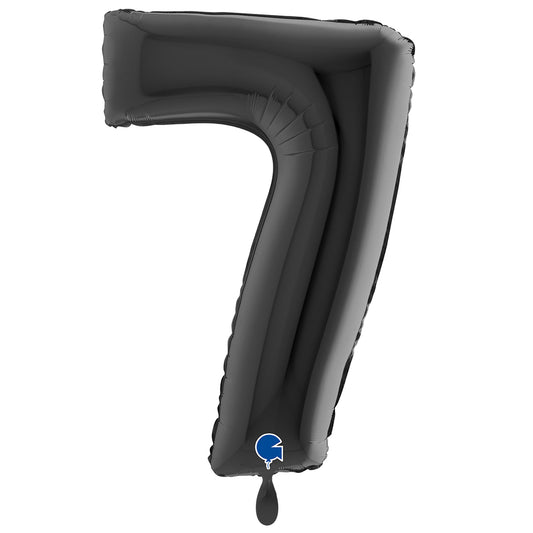 Folienballon Zahl 7 schwarz 100 cm
