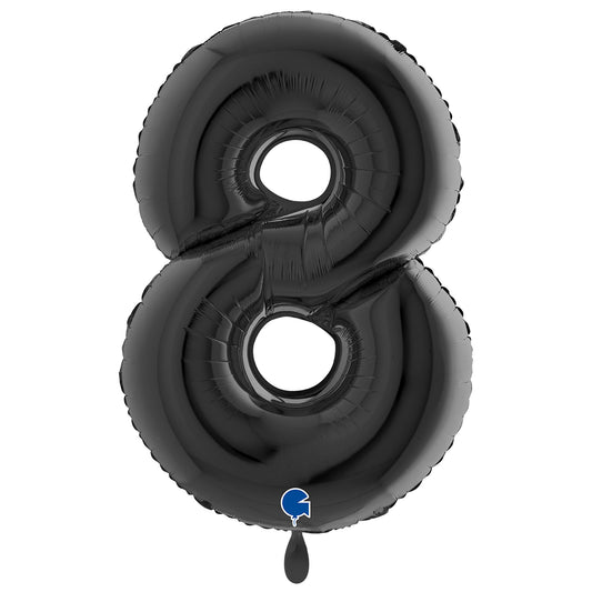 Folienballon Zahl 8 schwarz 100 cm