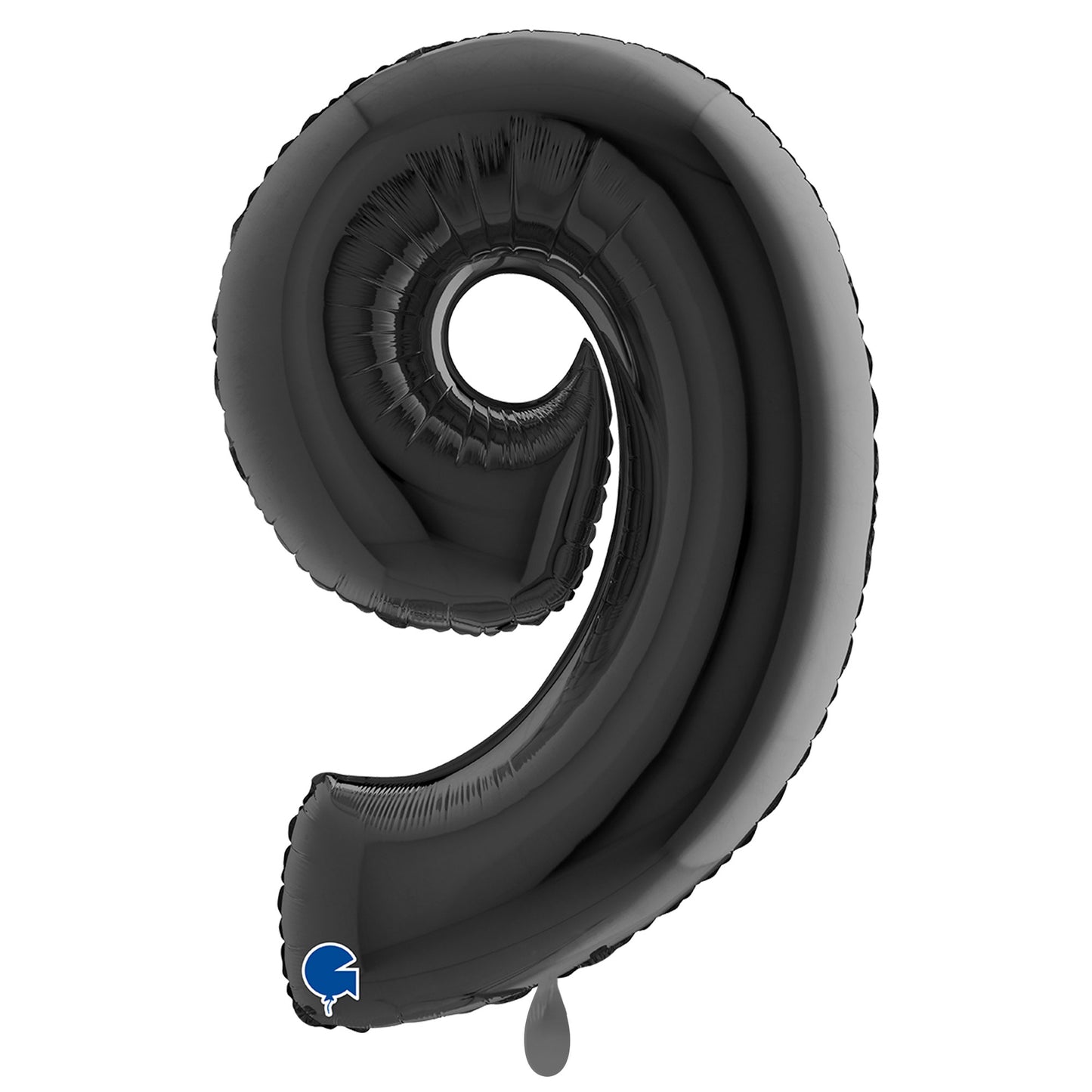 Folienballon Zahl 9 schwarz 100 cm