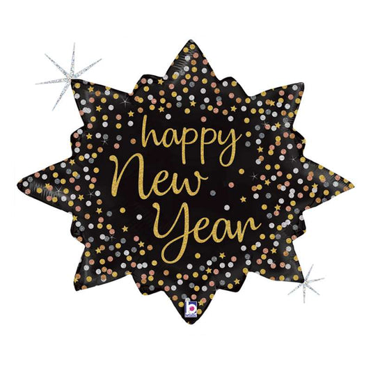 Folienballon Happy New Year Confetti 80 cm