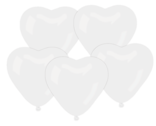 100 Herzballons weiß 15 cm / 5 inch