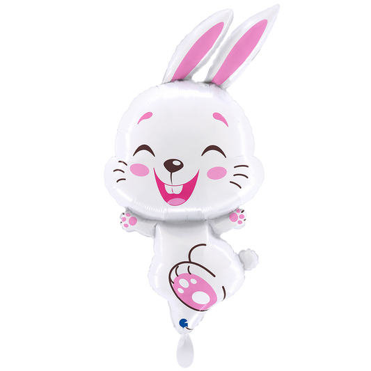 Folienballon Bunny White Fuxia 91 cm