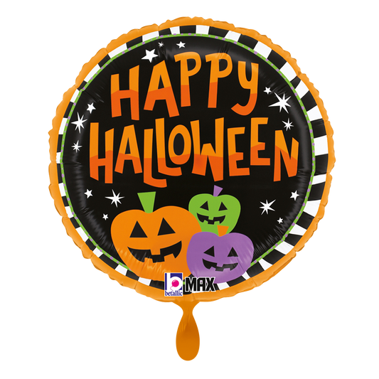 Folienballon Halloween Stripe Pumpkins 45 cm
