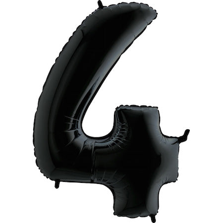Folienballon Zahl 4 Schwarz 100 cm