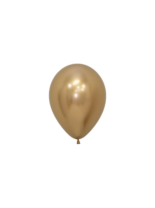 50 Luftballons Gold Chrome 12 cm