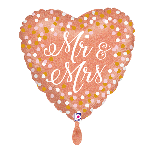 Folienballon Rose Gold Mr & Mrs 45 cm