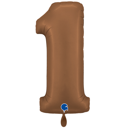 Folienballon Zahl 1 Satin Chocolate 100 cm