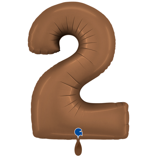 Folienballon Zahl 2 Satin Chocolate 100 cm