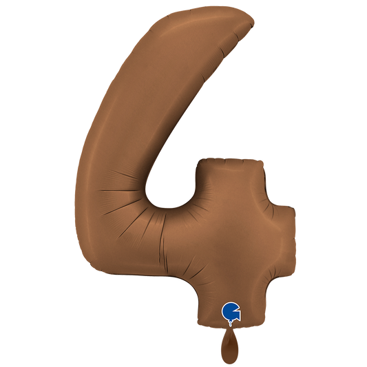 Folienballon Zahl 4 Satin Chocolate 100 cm