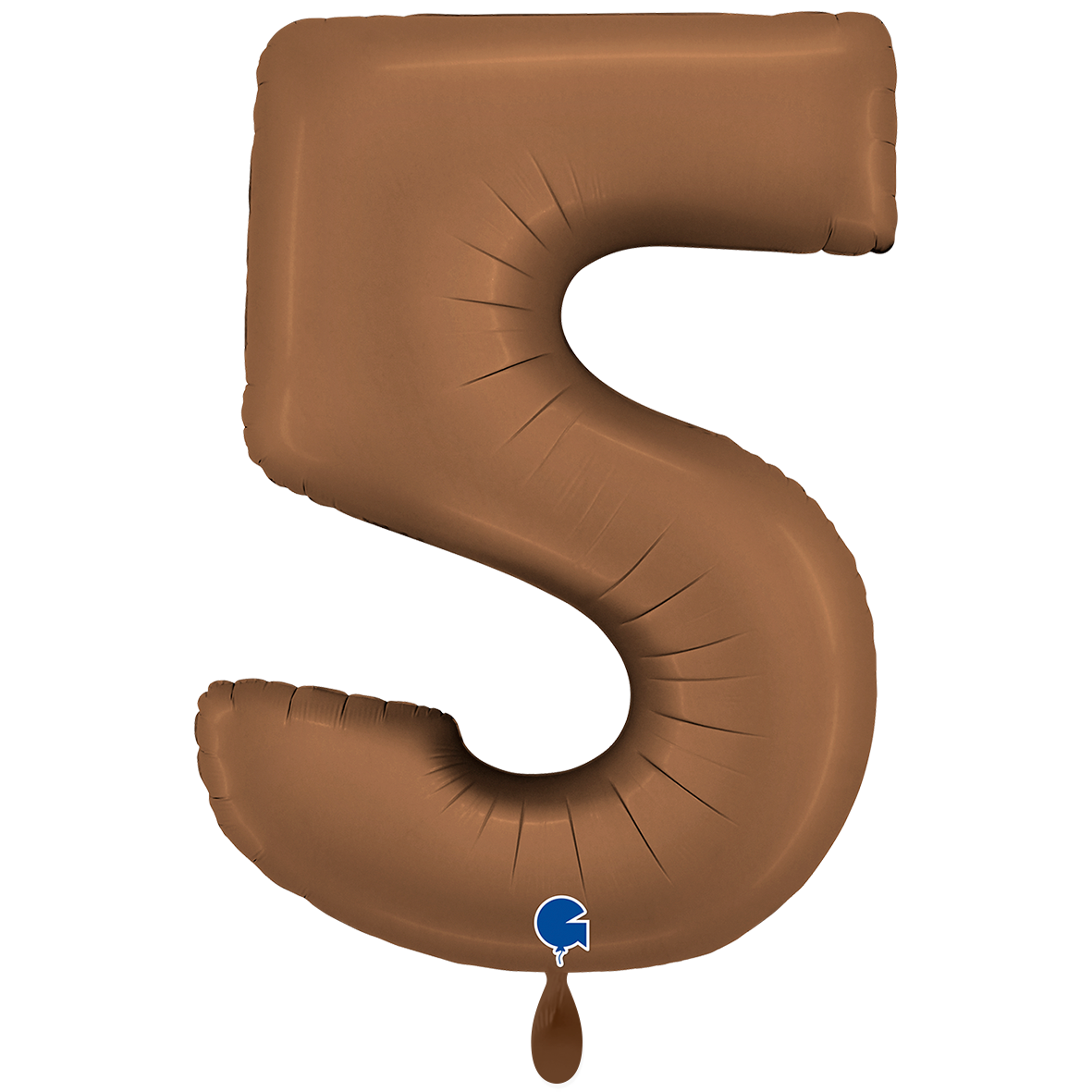 Folienballon Zahl 5 Satin Chocolate 100 cm