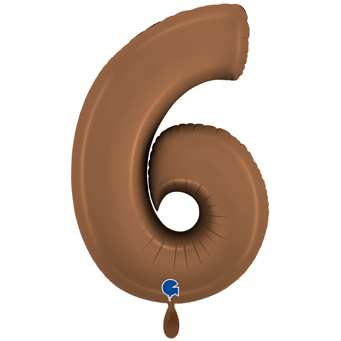 Folienballon Zahl 6 Satin Chocolate 100 cm