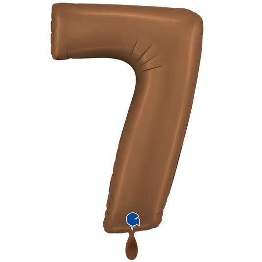 Folienballon Zahl 7 Satin Chocolate 100 cm