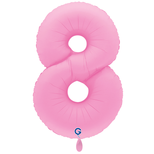 Folienballon Zahl 8 Soft Matte Sakura Pink 100 cm