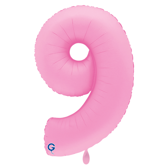 Folienballon Zahl 9 Soft Matte Sakura Pink 100 cm