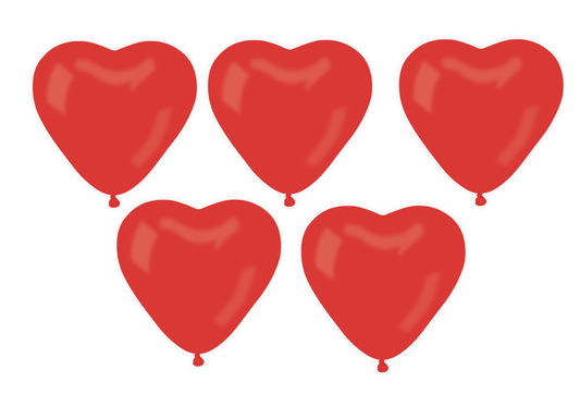 100 Herzballons rot 15 cm / 5 inch