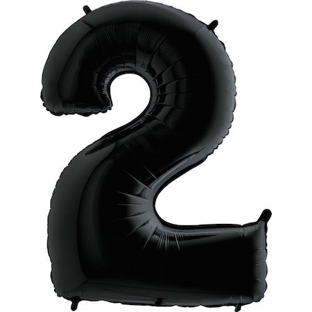 Folienballon Zahl 2 Schwarz 100 cm