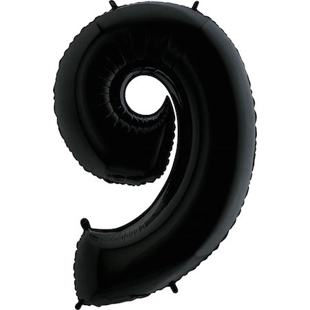 Folienballon Zahl 9 Schwarz 100 cm