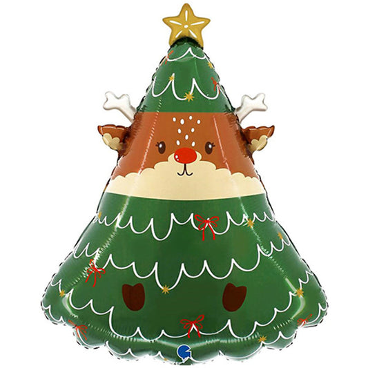 Folienballon Rentier Weihnachtsbaum 58 cm