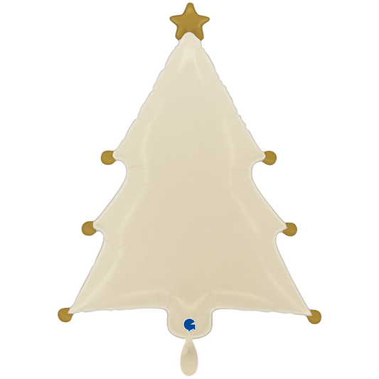 Folienballon Cream Christmas Tree 69 cm