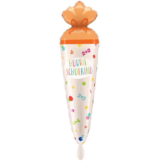 Folienballon Schultüte HURRA Schulkind 89 cm