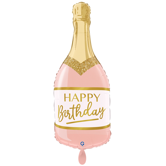 Folienballon Pink Birthday Bottle 81 cm