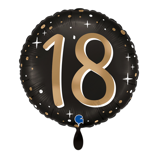 Folienballon Happy Birthday 18. mit Heliumfüllung