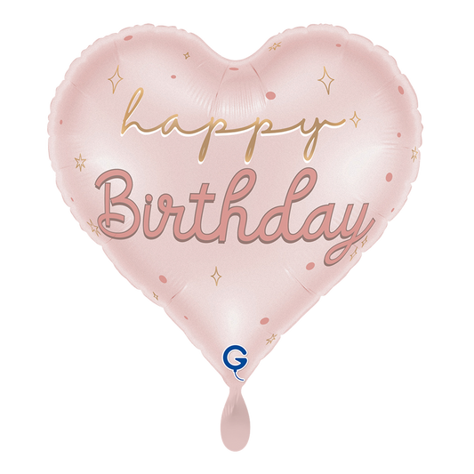 Folienballon Herz Pink Happy Birthday 46 cm