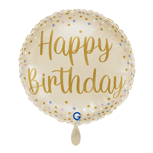 Folienballon Cream Happy Birthday 46 cm