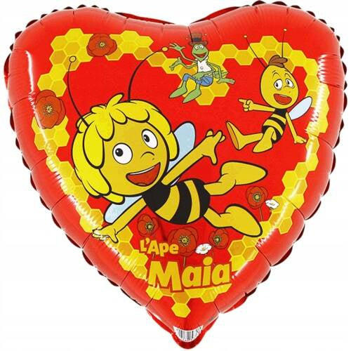 Folienballon Herz Biene Maja 46 cm
