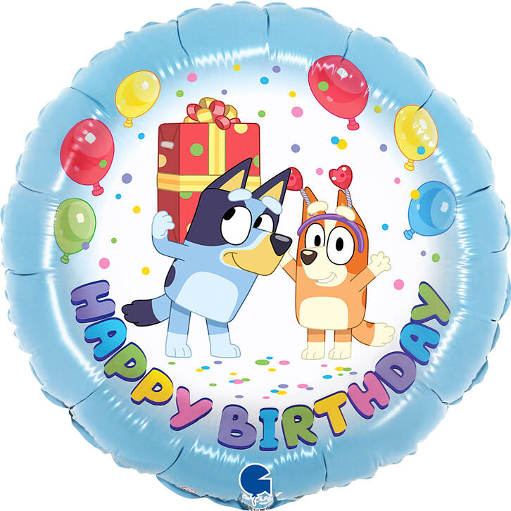 Folienballon Happy Birthday Bluey Bingo 46 cm