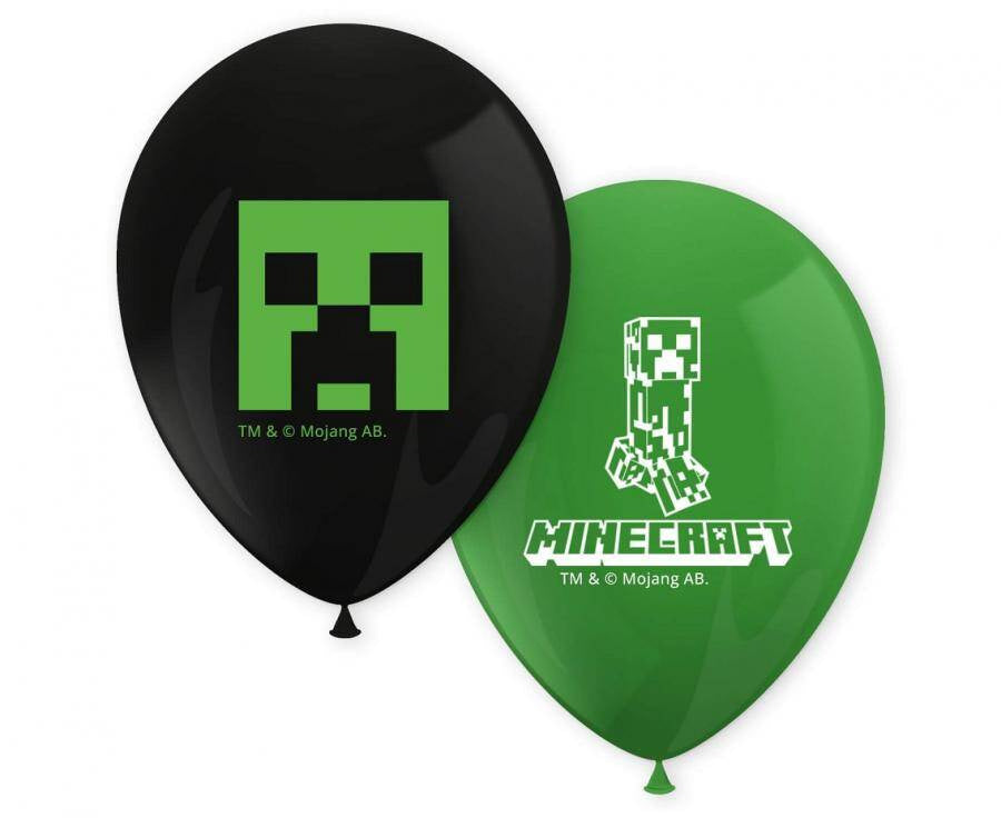 8 Luftballons Minecraft 30 cm