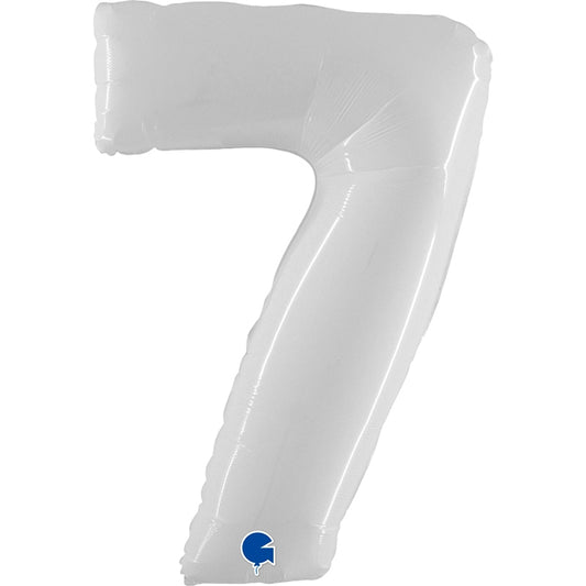 Folienballon Zahl 7 Weiß 100 cm